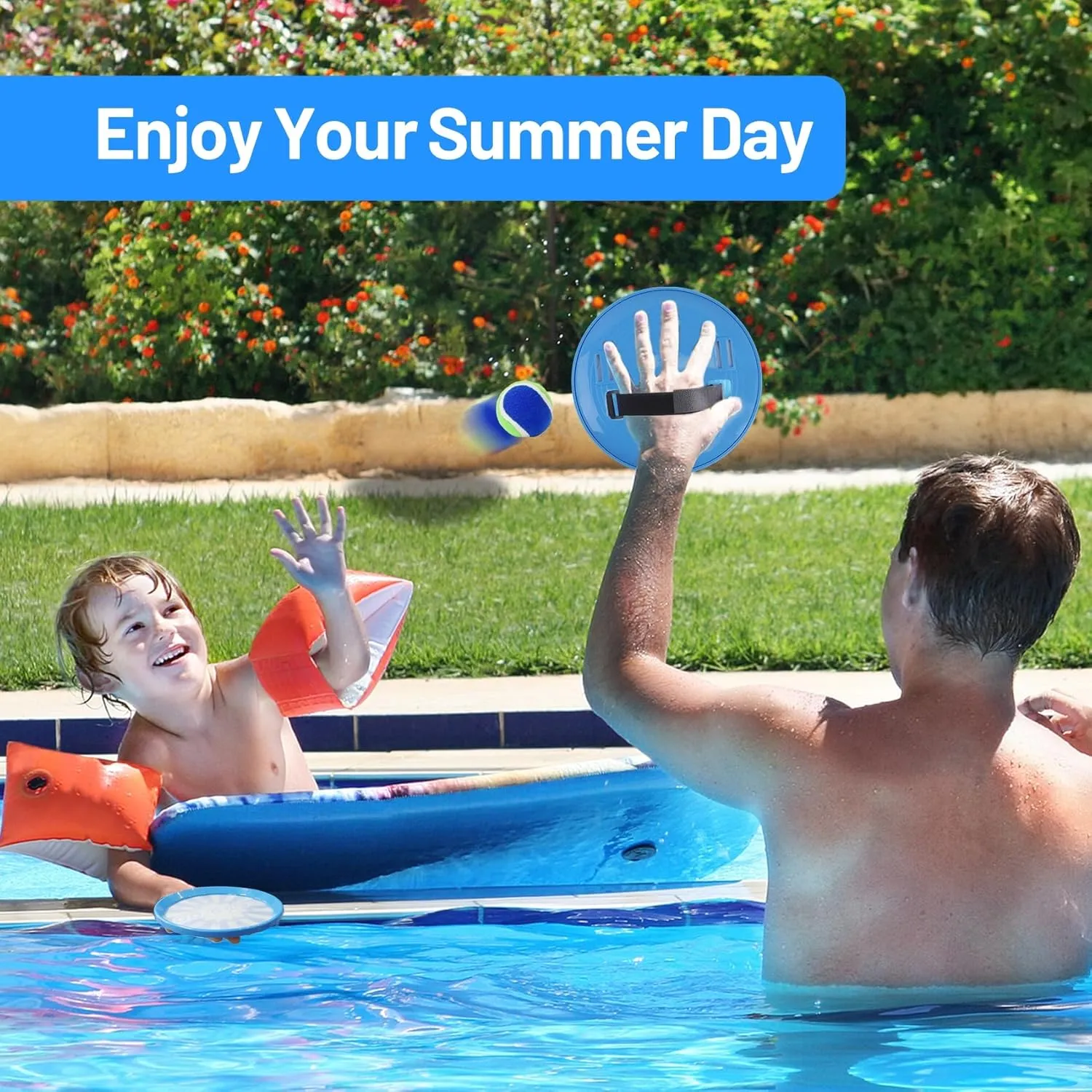 ANNKIE Kids Toys Toss and Catch Ball Set Game with 4 Paddles 4 Balls,Beach Toy Pool Toy Outdoor Yard Game for Kids Ages 3-12,Toys for Toddlers Age 3-5, Gifts for 3 4 5 6 7 8 9 10  Year Old Boys Girls
