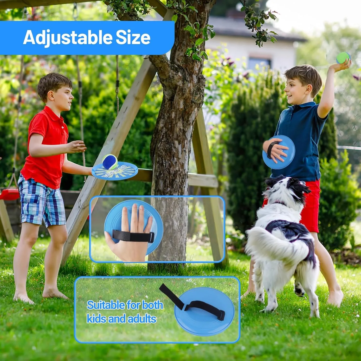 ANNKIE Kids Toys Toss and Catch Ball Set Game with 4 Paddles 4 Balls,Beach Toy Pool Toy Outdoor Yard Game for Kids Ages 3-12,Toys for Toddlers Age 3-5, Gifts for 3 4 5 6 7 8 9 10  Year Old Boys Girls