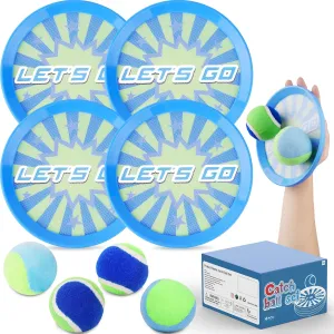 ANNKIE Kids Toys Toss and Catch Ball Set Game with 4 Paddles 4 Balls,Beach Toy Pool Toy Outdoor Yard Game for Kids Ages 3-12,Toys for Toddlers Age 3-5, Gifts for 3 4 5 6 7 8 9 10  Year Old Boys Girls