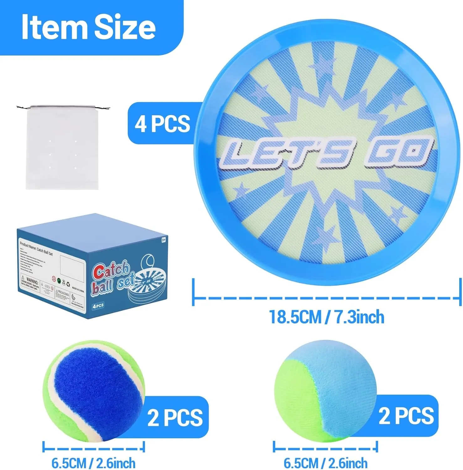ANNKIE Kids Toys Toss and Catch Ball Set Game with 4 Paddles 4 Balls,Beach Toy Pool Toy Outdoor Yard Game for Kids Ages 3-12,Toys for Toddlers Age 3-5, Gifts for 3 4 5 6 7 8 9 10  Year Old Boys Girls