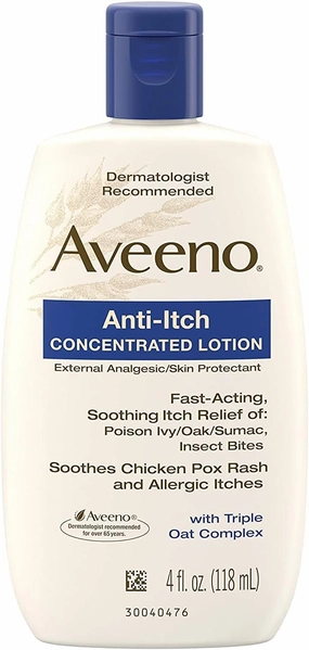 Anti-Itch Concentrated Lotion with Triple Oat Complex, Skin Protectant for Fast-Acting Itch Relief from Poison Ivy, Insect Bites, Chicken Pox, Allergic Itches, 4 fl.oz (Pack of 2)
