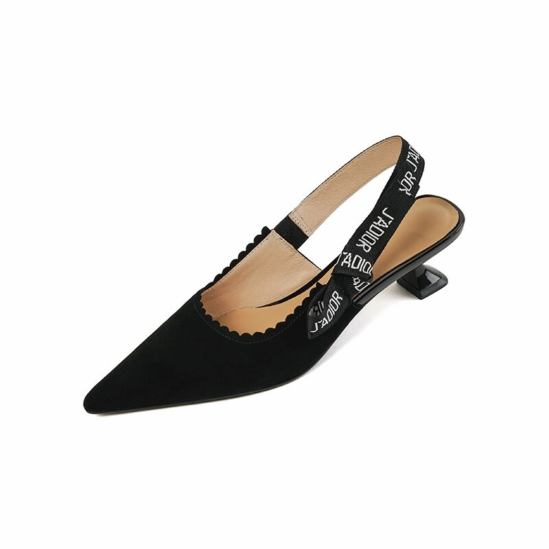 Antmvs  new Women sandals natural leather 22-25cm kid suede/fabric pigskin sheepskin pointed toe women sandals high heel