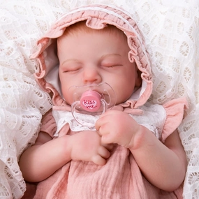 Aori Reborn Baby Dolls Realistic Lifelike - 20" Newborn Girl Doll with Feeding Set, Sleeping Baby Toy for Kids Ages 3  Years, Hand-Painted Vinyl Newborn Doll