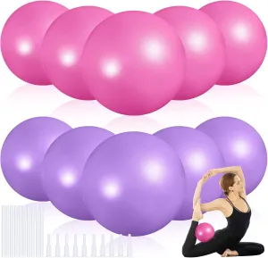 Aoriher 10 Pieces 9 Inch Exercise Pilates Ball Yoga Therapy Core Ball for Yoga Stability Barre Training Stretching Physical Posture Training Gym