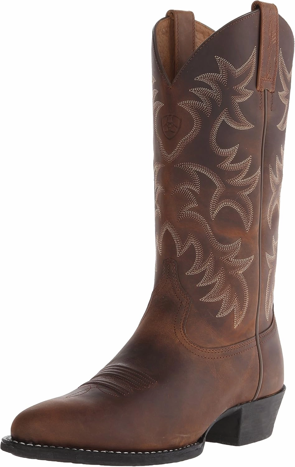 ARIAT Mens Heritage Embroidered Round Toe Pull On Casual Boots Mid Calf - Brown