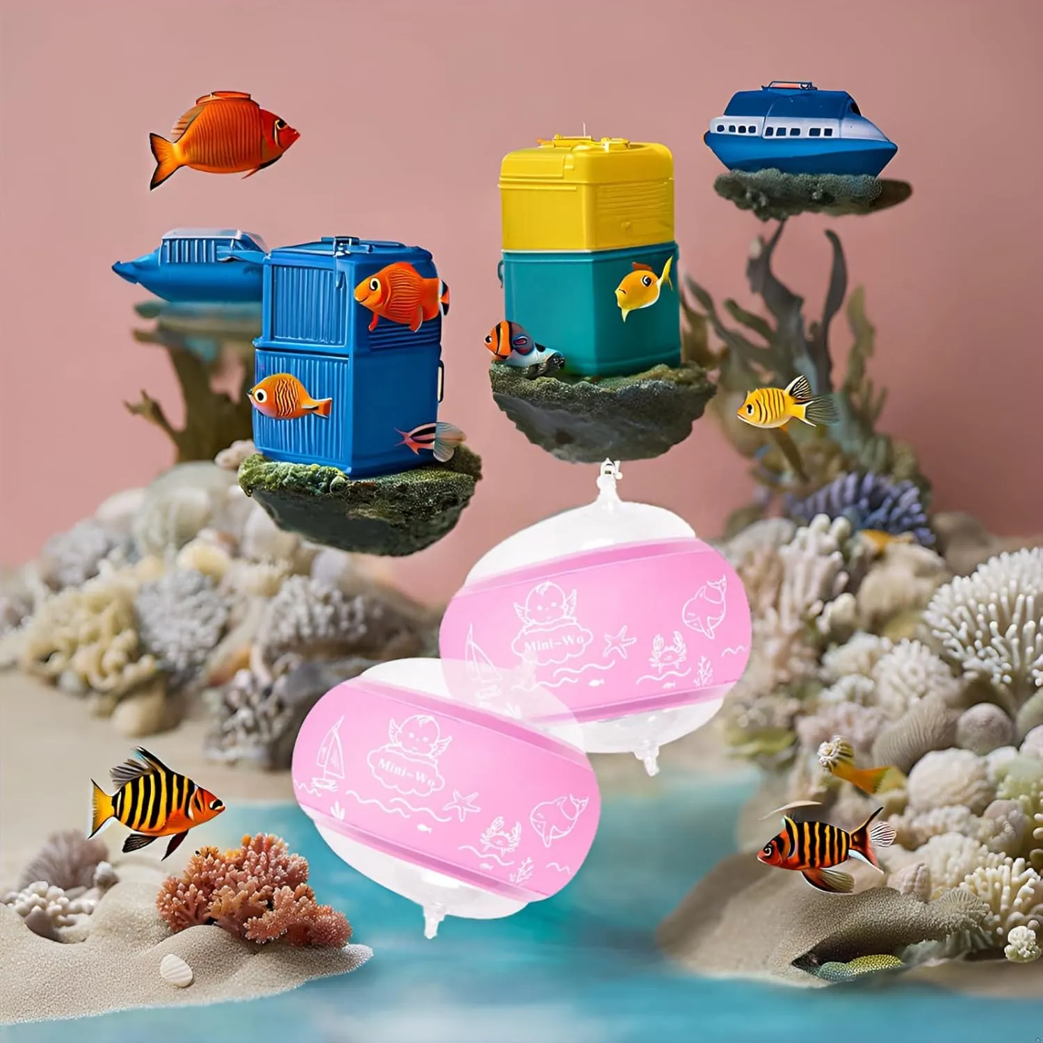 Arm Floaties for Kids Inflatable Pink Blue Toddler Swim Arm Bands Pool Kid Arm Floaties for Swimming Pool Water Wings for Toddlers and Adults 1-14yrs for Swim Learning