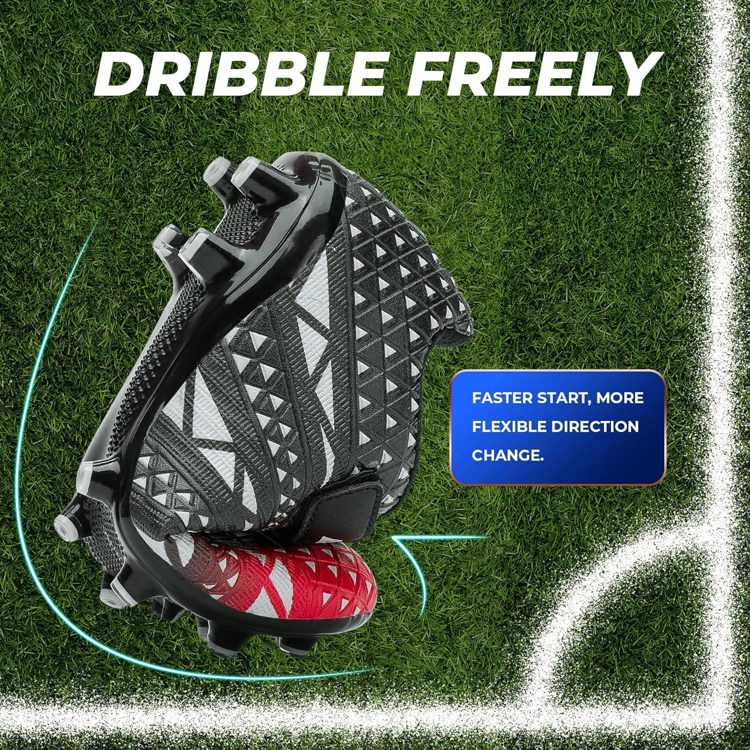 ASHION Kids Soccer Cleats Boys Girls Soccer Shoes Firm Ground Football Shoes for Indoor Outdoor Size (Little Kid/Big Kid)