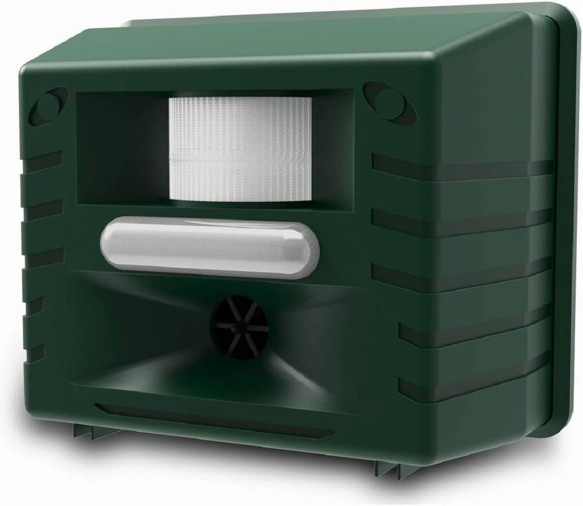 ASPECTEK Yard Sentinel Outdoor Ultrasonic Animal Repeller with Motion Sensor, Adjustable Volume, Waterproof, Extension Cord, Powerful Repel for Squirrel, Raccoon, Skunk, Rabbit, Fox, Deer, Etc