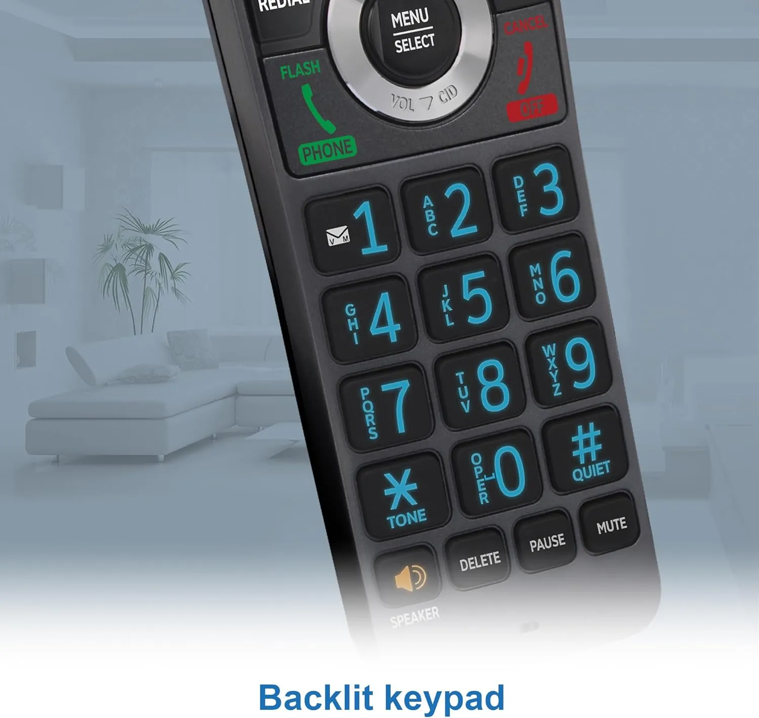 AT&T GL2101-2 DECT 6.0 2-Handset Cordless Home Phone with Call Block, Caller ID, Full-Duplex Handset Speakerphone, 2" White Backlit Display, Lighted Keypad (Graphite & Black)
