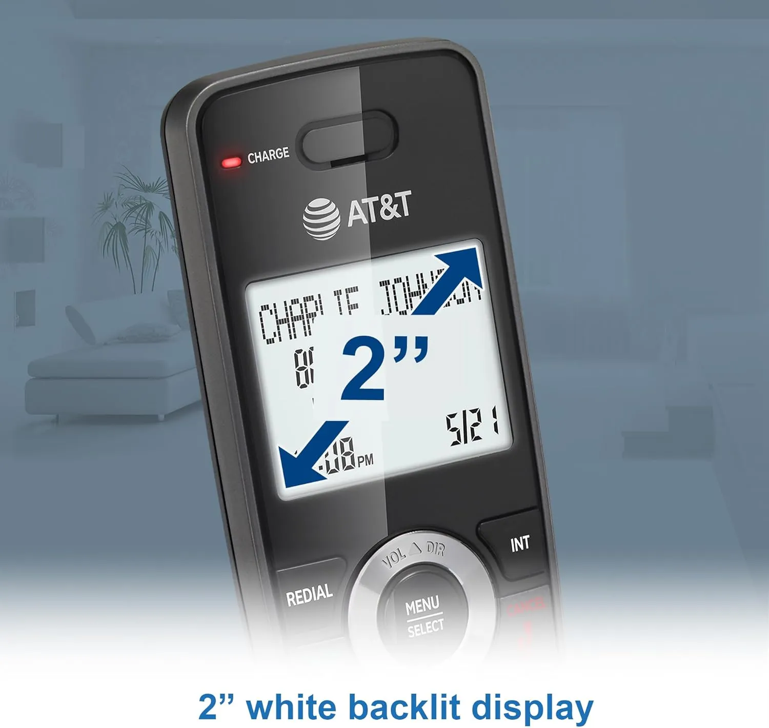 AT&T GL2101-2 DECT 6.0 2-Handset Cordless Home Phone with Call Block, Caller ID, Full-Duplex Handset Speakerphone, 2" White Backlit Display, Lighted Keypad (Graphite & Black)