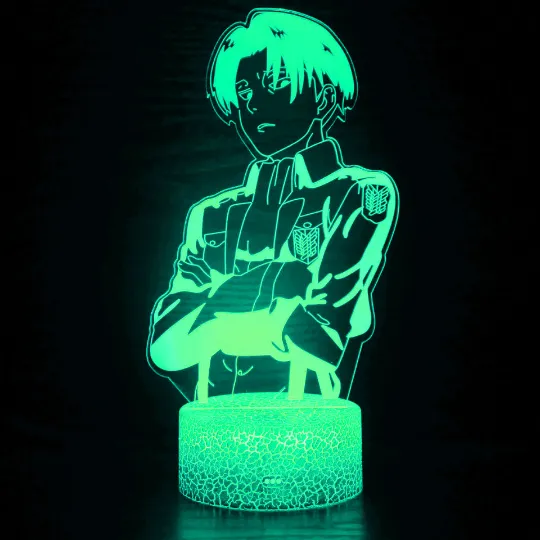Attack on Titan Levi Ackerman 3D Anime Touch Sensor 7 Colour mode LED Light / Lamp