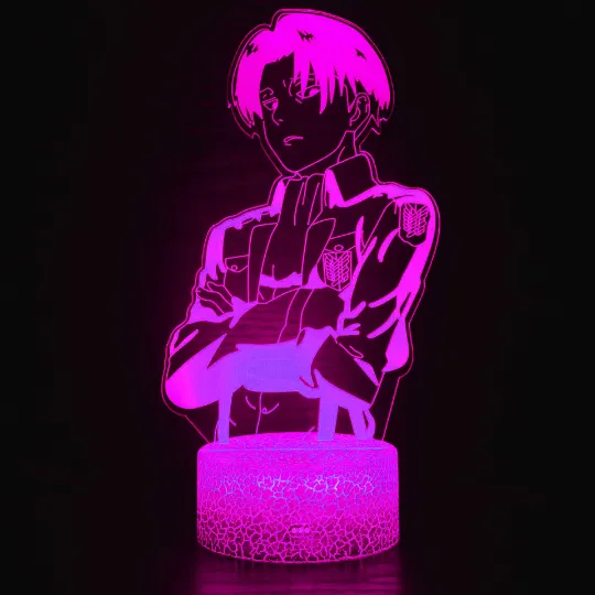 Attack on Titan Levi Ackerman 3D Anime Touch Sensor 7 Colour mode LED Light / Lamp