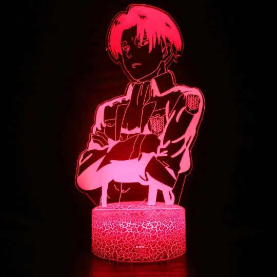 Attack on Titan Levi Ackerman 3D Anime Touch Sensor 7 Colour mode LED Light / Lamp
