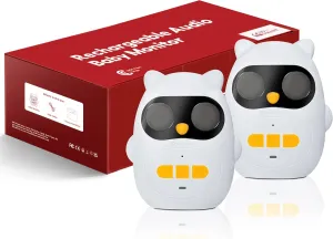 Audio Baby Monitor with Rechargeable Battery, 1000 Ft Range, Wireless Intercom Baby Monitor with Two-Way Talk and Clear Sound, HY820-2Packs-US