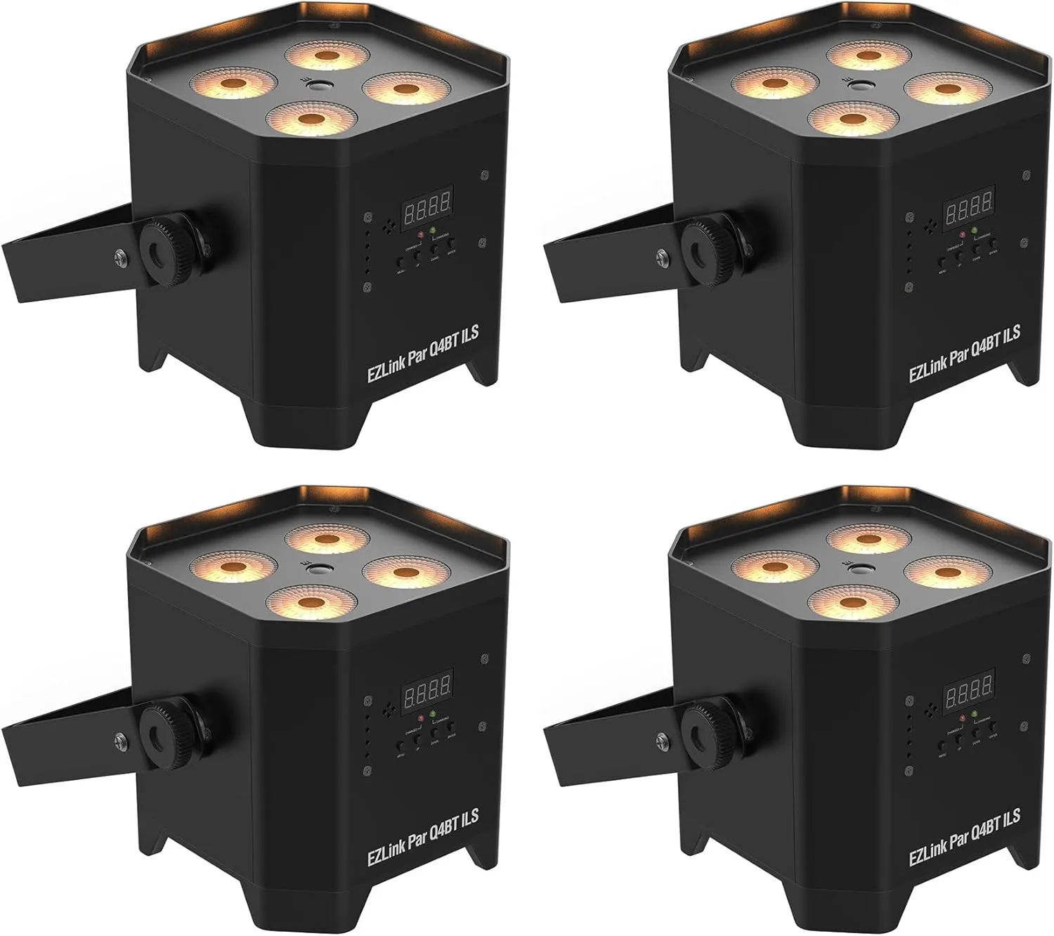 Audiosavings Bundle: (4) Chauvet DJ EZLink Par Q4BT ILS RGBA Rechargeable Par Can Wash Light w/Bluetooth. (4 Items)