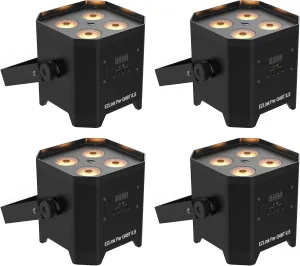 Audiosavings Bundle: (4) Chauvet DJ EZLink Par Q4BT ILS RGBA Rechargeable Par Can Wash Light w/Bluetooth. (4 Items)