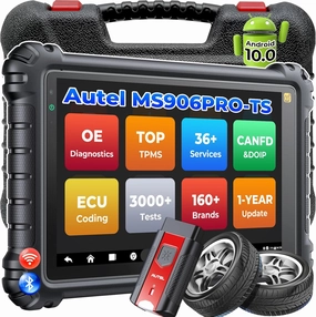 Autel MaxiSys MS906 Pro-TS Scanner, 2025 MS906PRO-TS Scan Tool Upgrade of MS906 Pro MP900TS MP900BT MK900BT, Top TPMS &Pro ECU Coding, 3000  Active Tests, 36  Services, CAN FD & DoIP, Auto Scan 2.0