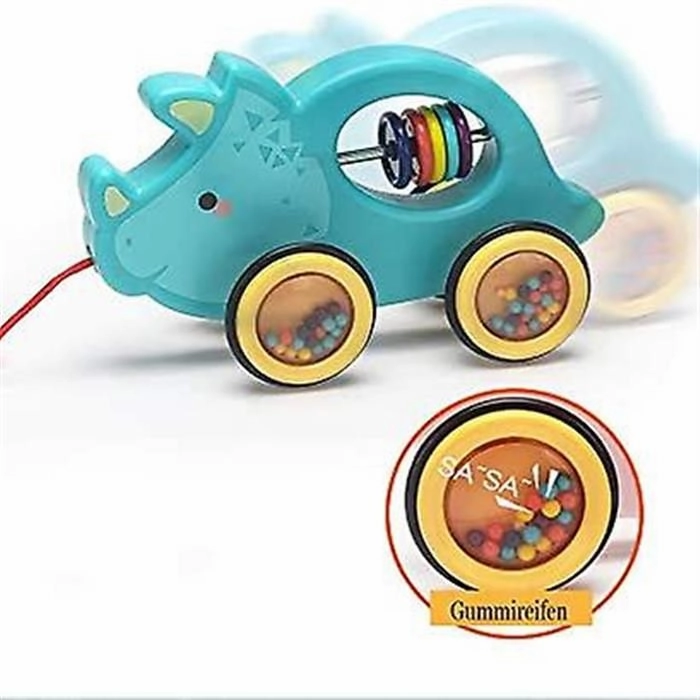 Baby Drum Rabbit Toy Pull Toy Made Of Abs Plastic, Car