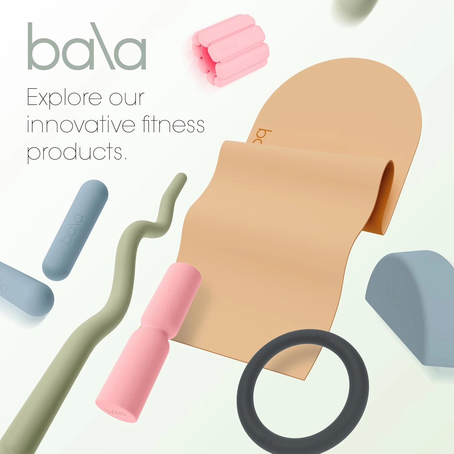 Bala Bars Dumbbell Set for Women & Men - Set of 2 Bars Designed for Walking, Strength Training, HIIT, Boxing & Aerobics - Hand Weights for Working Out at Home
