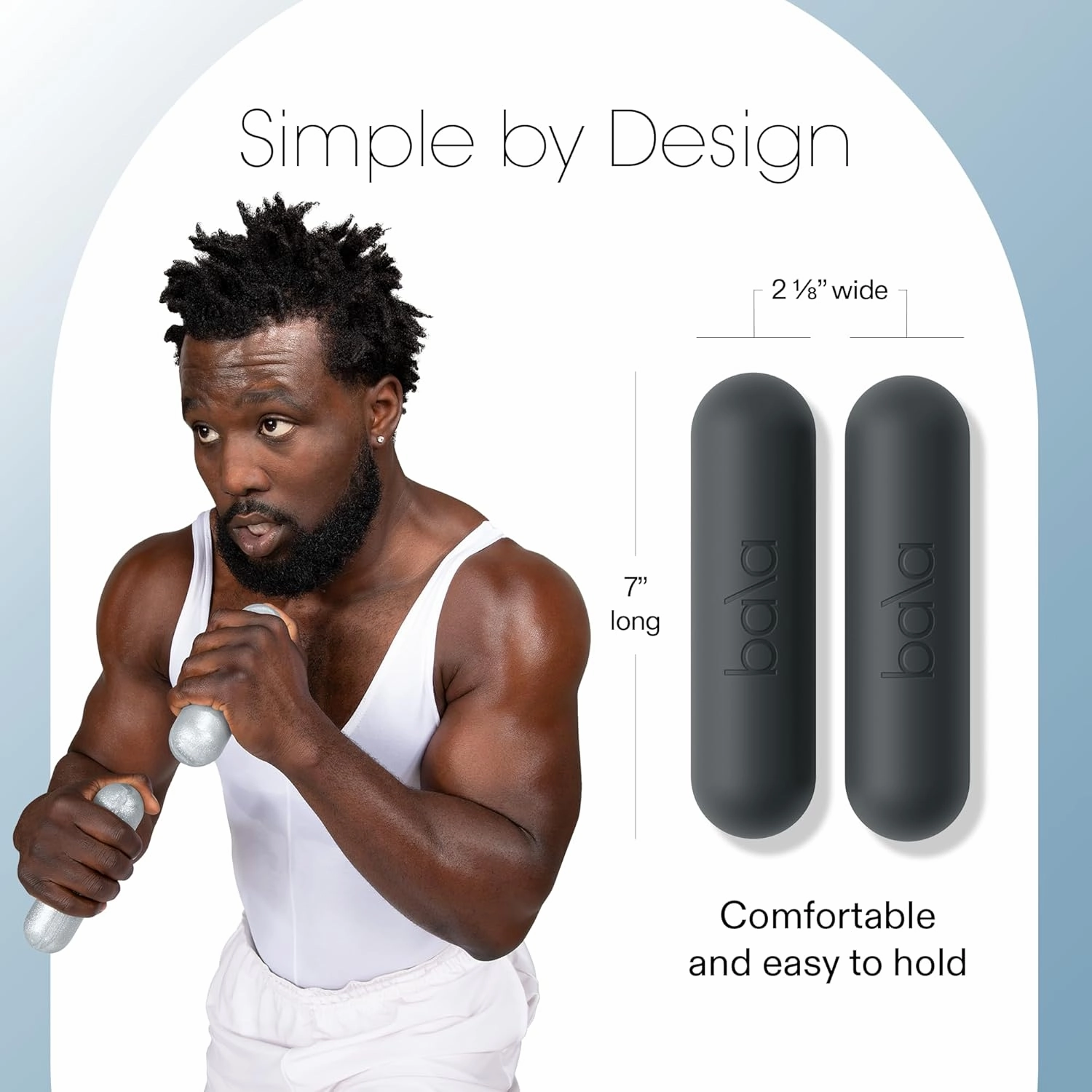 Bala Bars Dumbbell Set for Women & Men - Set of 2 Bars Designed for Walking, Strength Training, HIIT, Boxing & Aerobics - Hand Weights for Working Out at Home