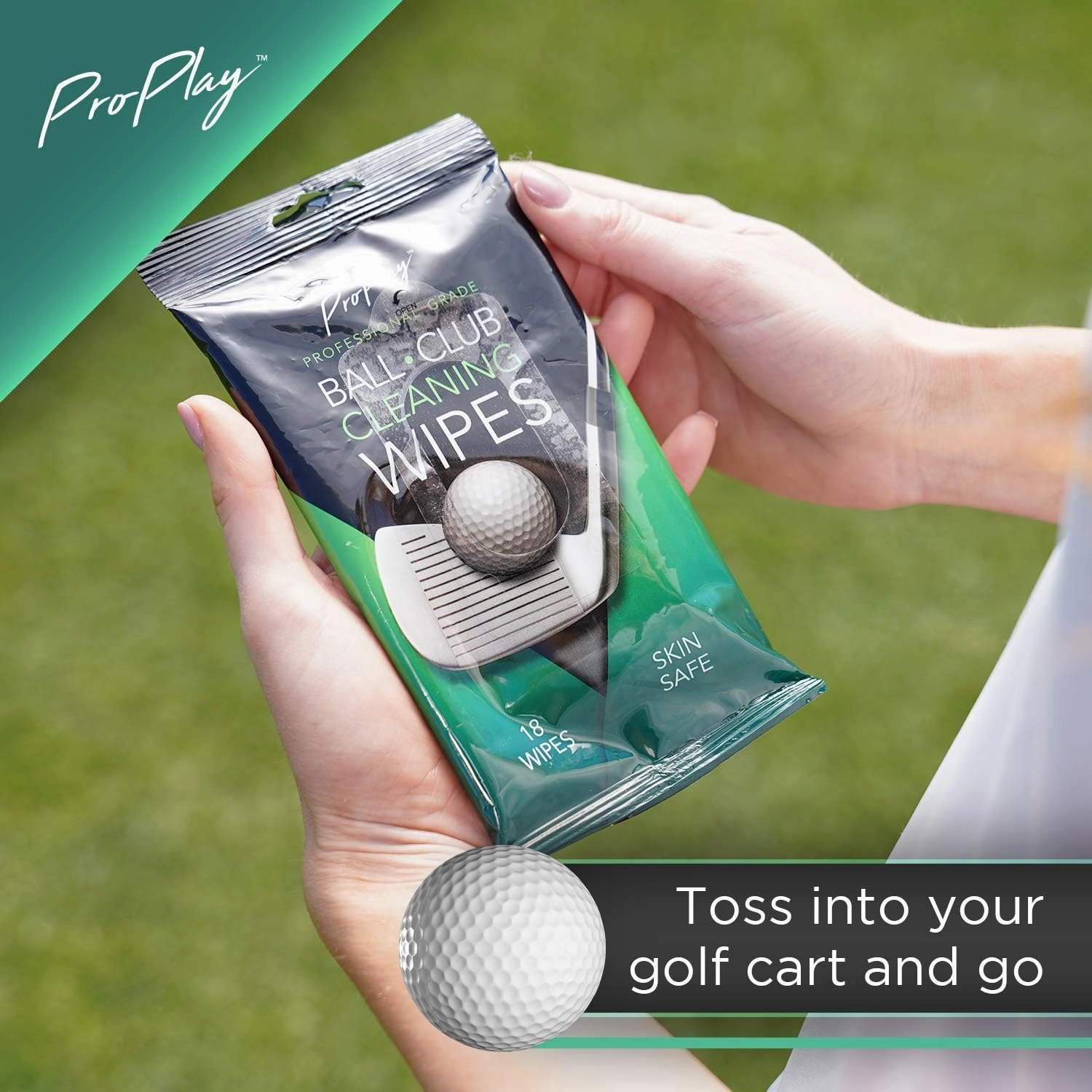 Ball & Club Cleaning Wipes | Powerful Cleaner Removes Dirt, Grass, and Sand | Convenient, Resealable Pack - Unscented 3 Pack