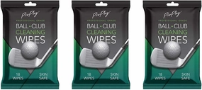 Ball & Club Cleaning Wipes | Powerful Cleaner Removes Dirt, Grass, and Sand | Convenient, Resealable Pack - Unscented 3 Pack