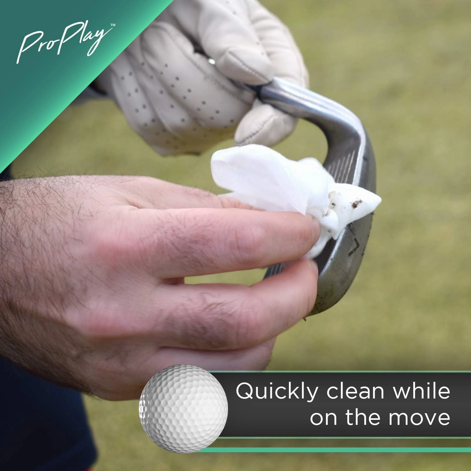 Ball & Club Cleaning Wipes | Powerful Cleaner Removes Dirt, Grass, and Sand | Convenient, Resealable Pack - Unscented 3 Pack
