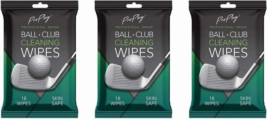 Ball & Club Cleaning Wipes | Powerful Cleaner Removes Dirt, Grass, and Sand | Convenient, Resealable Pack - Unscented 3 Pack