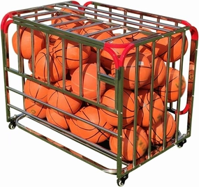 Ball Cart Garage Sports Equipment Organizer, Sports Lockable Ball Storage Cart, Basketball Storage Bin for Indoor Outdoor, Rolling Exercise Ball Cart Holder for Gym, School, Club