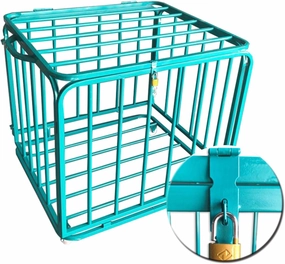 Ball Equipment Organizer, Basketball Organizer Display Rack Lockable Sports Foldable Volleyball Basketballs Footballs Storage Cage, Easy to Move