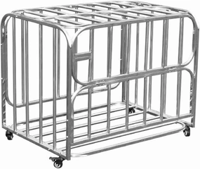 Ball Storage Cart，Rolling Sports Ball Cart， School Playground Ball Storage Cart Lockable Basketball Cage with Door/Wheels(90x80x120cm)