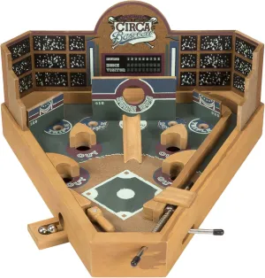 Baseball Pinball Tabletop Games - Classic Miniature Wooden Retro Sports Arcade Toy for Adult Collectors and Children - Baseball Games by Hey Play