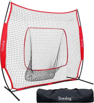 Baseball Practice Net,Portable Softball Net for Batting for Hitting and Throwing,with Large Ball Collection System,Batting Net with Tee,with a Sturdy Carrying Bag