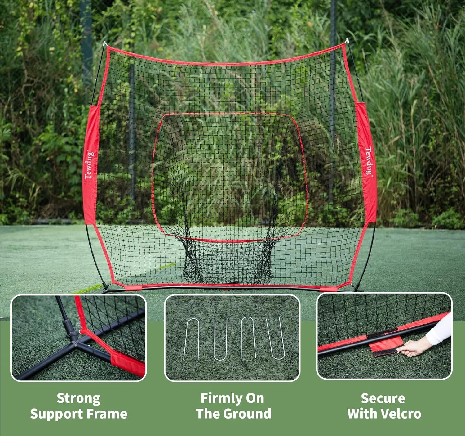 Baseball Practice Net,Portable Softball Net for Batting for Hitting and Throwing,with Large Ball Collection System,Batting Net with Tee,with a Sturdy Carrying Bag