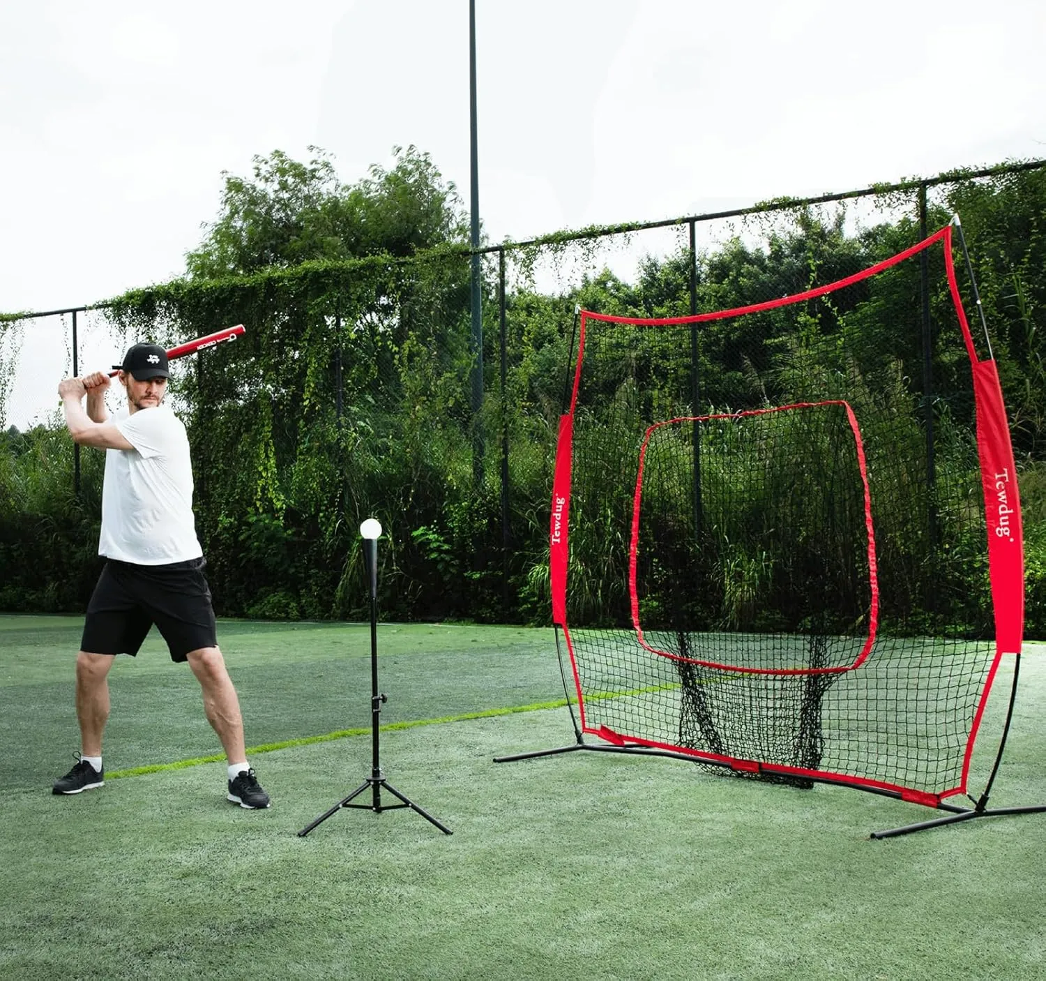 Baseball Practice Net,Portable Softball Net for Batting for Hitting and Throwing,with Large Ball Collection System,Batting Net with Tee,with a Sturdy Carrying Bag