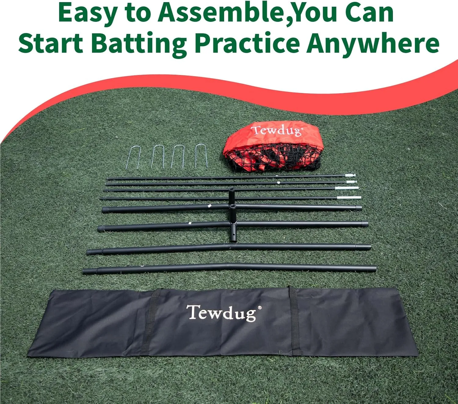 Baseball Practice Net,Portable Softball Net for Batting for Hitting and Throwing,with Large Ball Collection System,Batting Net with Tee,with a Sturdy Carrying Bag
