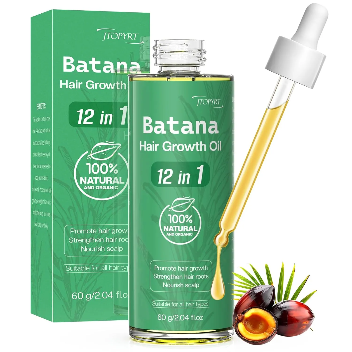 Batana Hair Growth Oil 12-in-1 : Batana And Rosemary Oil Blend for Follicle Activation Lightweight Growth Nursing Care Applicable hair oil for damaged hair Men/Women 2oz