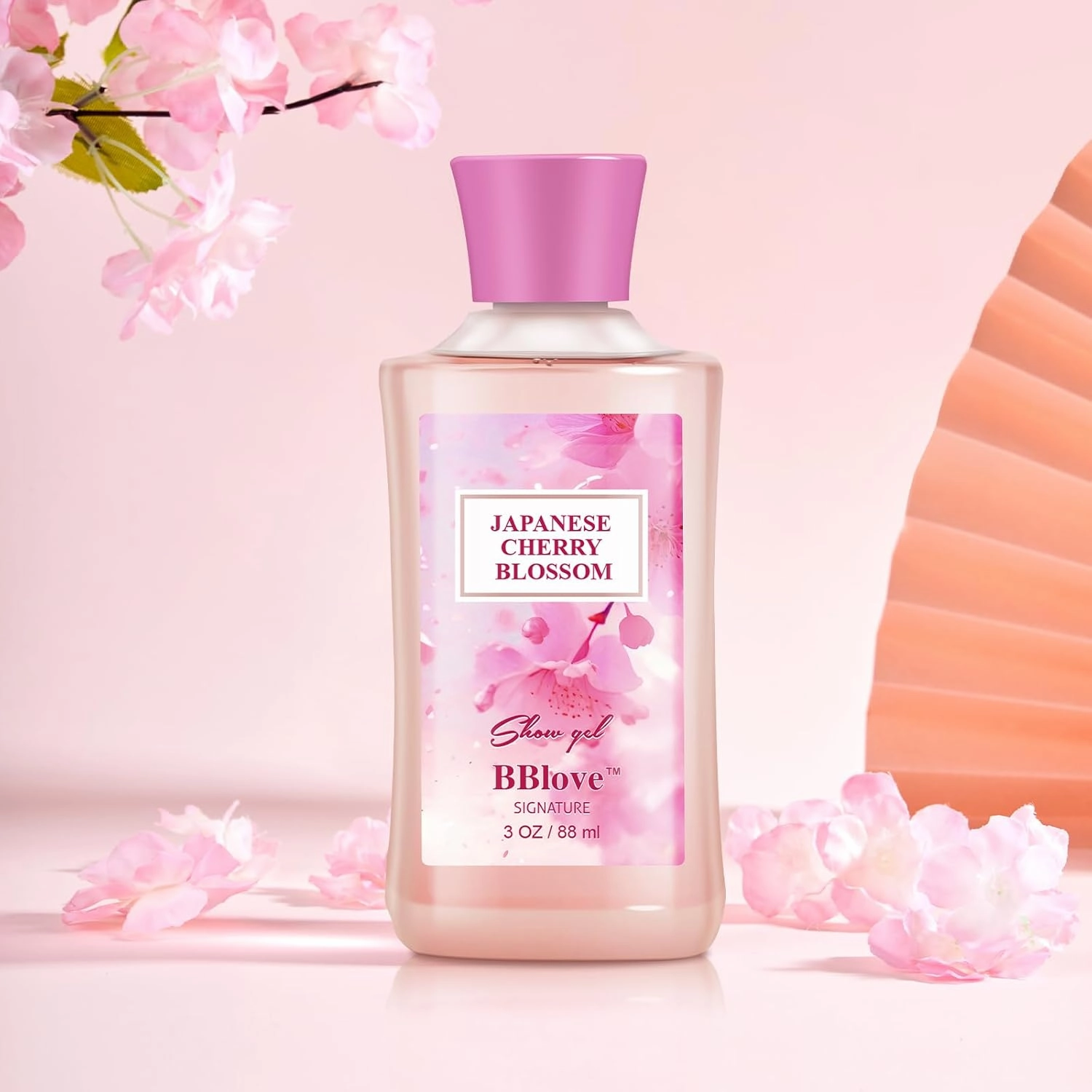 Bath and Body Gift Set for Women & Girls, Japanese Cherry Blossom, 4PCS Set for-Shower Gel, Body Lotion, Body Mist, Exfoliating Scrub, Body Care Set
