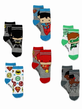 Batman Justice League Crew Socks 6-Pack
