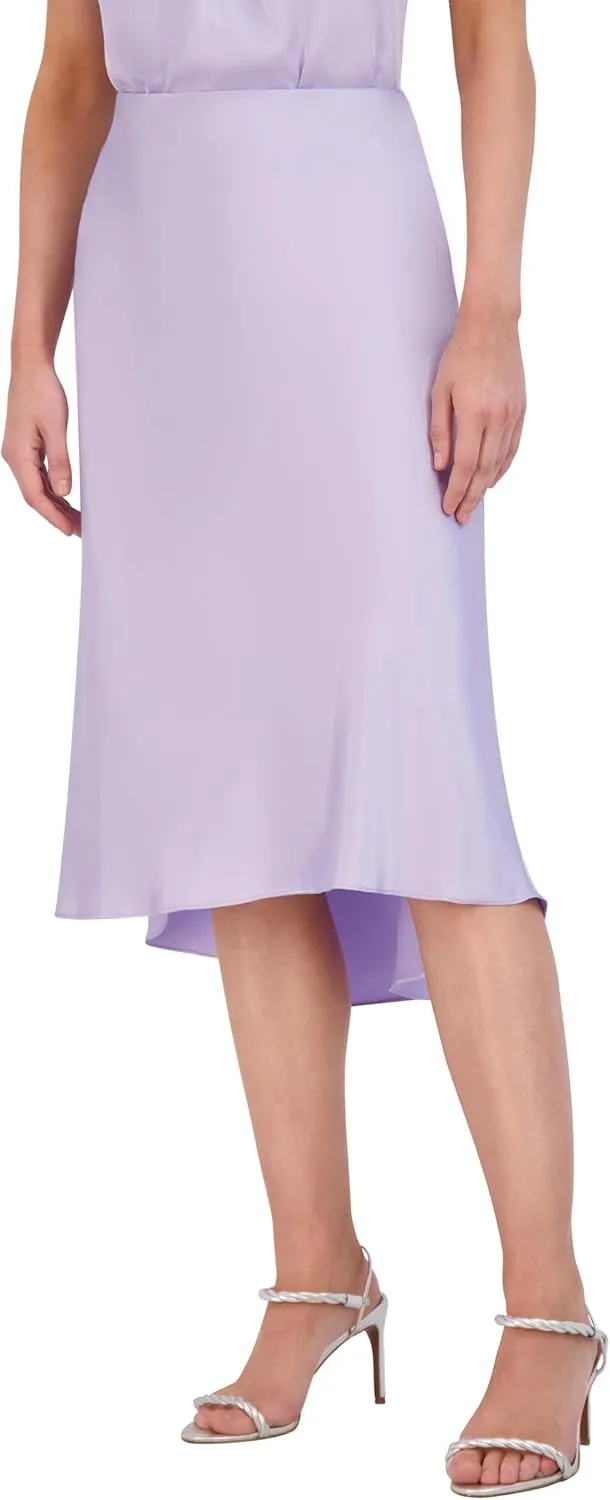 BCBGMAXAZRIA Women's Pull on Vintage Satin Midi Skirt