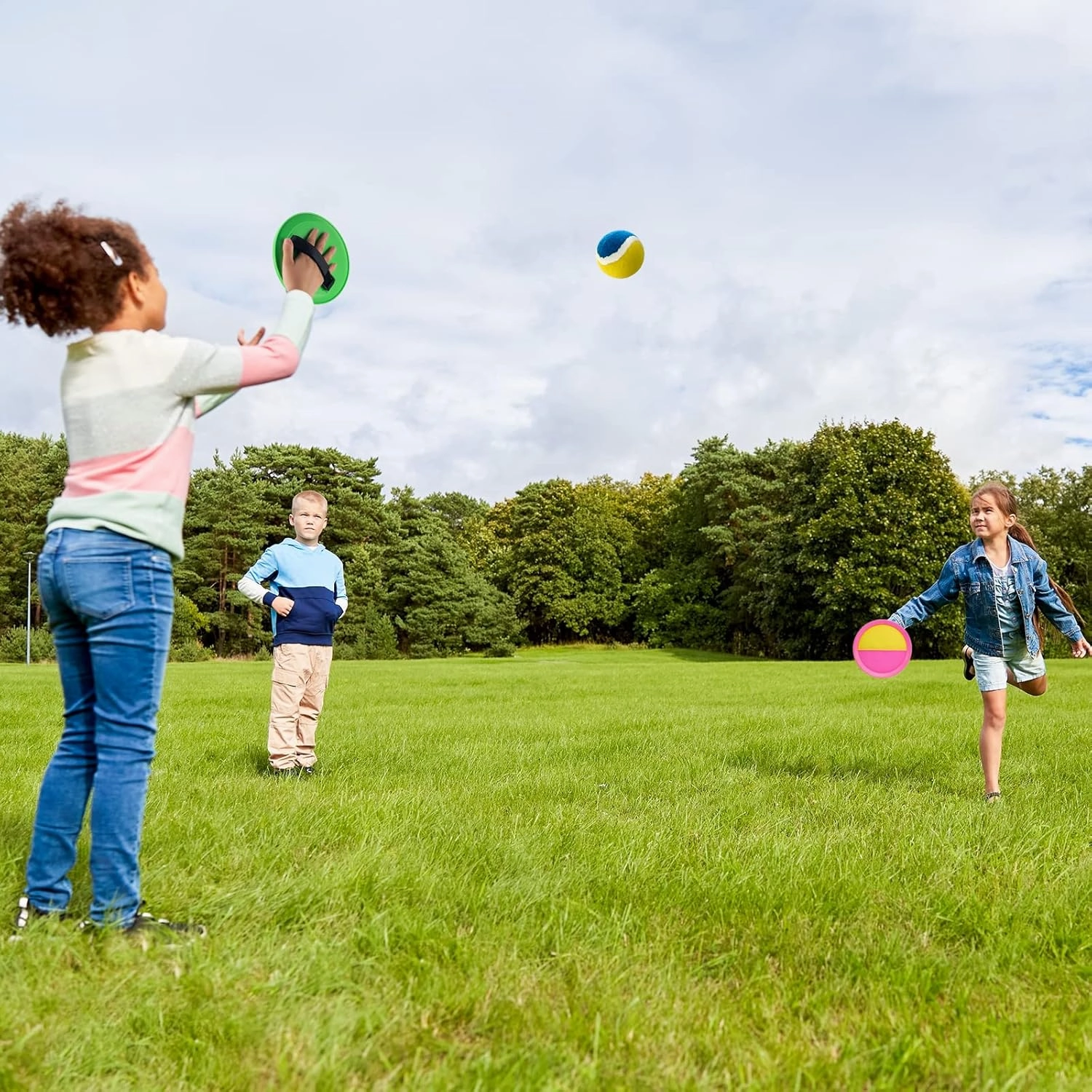 Beach Games - Kids Toys - Outdoor Games for Kids, Toss and Catch Ball Set with 6 Paddles 3 Balls, Toys for 3 4 5 6 7 8  Year Old Boys Girls Christmas Birthday Gifts