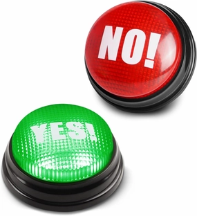 BEAN LIEVE Yes No Button - Answer Buzzers Set of 2 Buzzers for Game Show Yes Button and No Button with Sound Used for Classroom&Gag Gifts