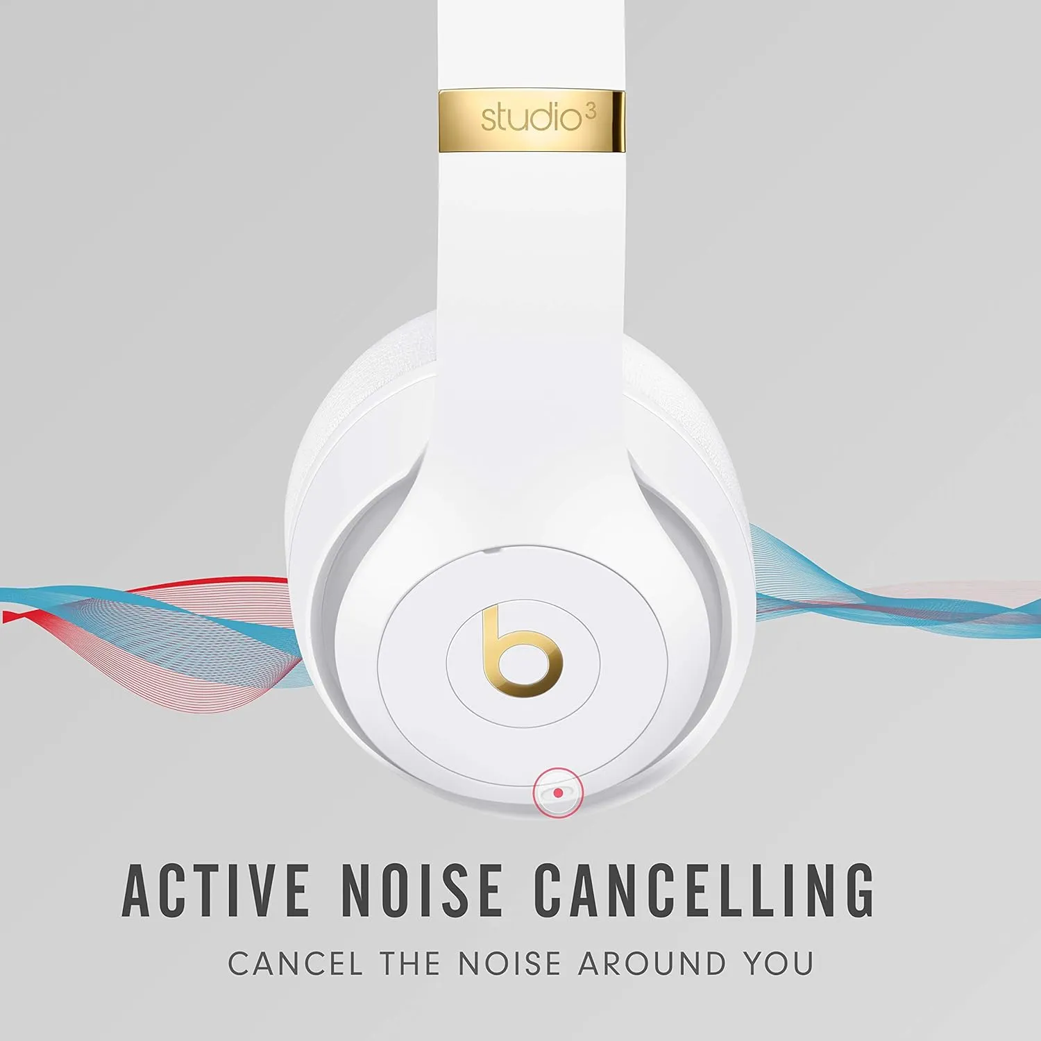 Beats Studio3 Wireless Noise Cancelling Over-Ear Headphones - Apple W1 Headphone Chip, Class 1 Bluetooth, 22 Hours of Listening Time, Built-in Microphone - White