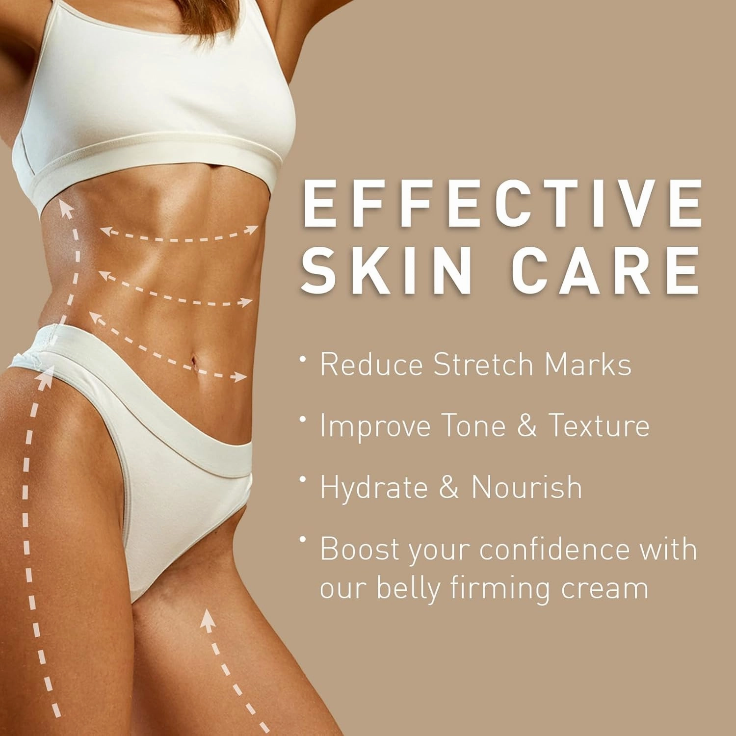 Belly Firming Cream for Skin Tightening: Enaskin Naturals Flat Cellulite Cream for Stomach & Thighs & Butt - Moisturizing Lifting Body Lotion for Women and Men - 120ML