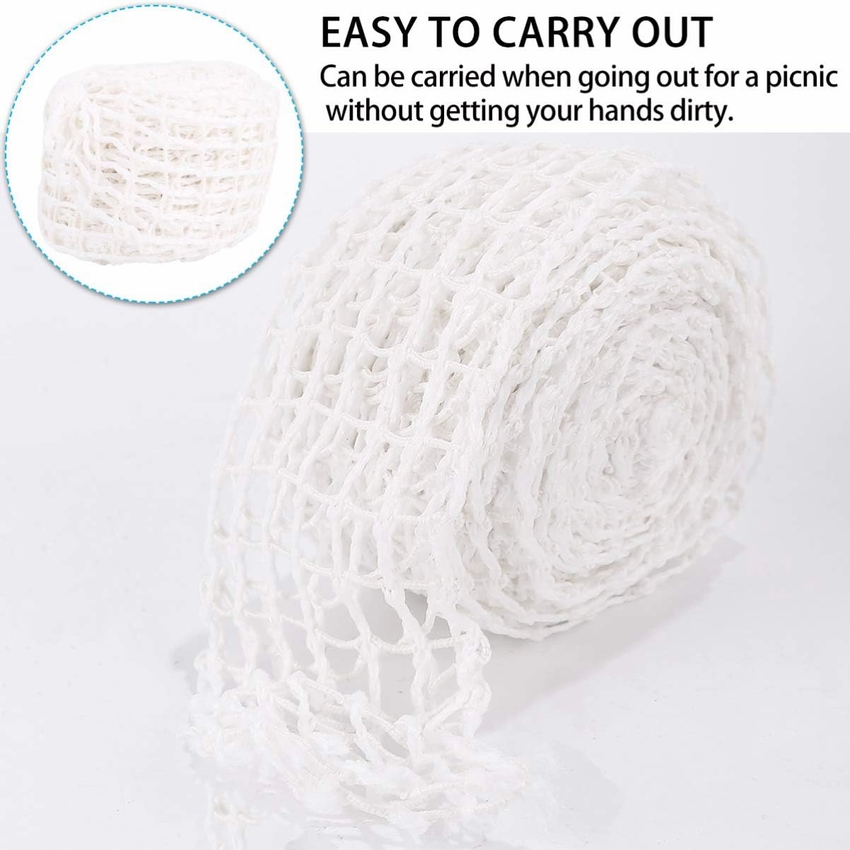 BESPORTBLE 2 Rolls Sauce Elbow Net Set Vegetable White Polyester Fiber Makeup
