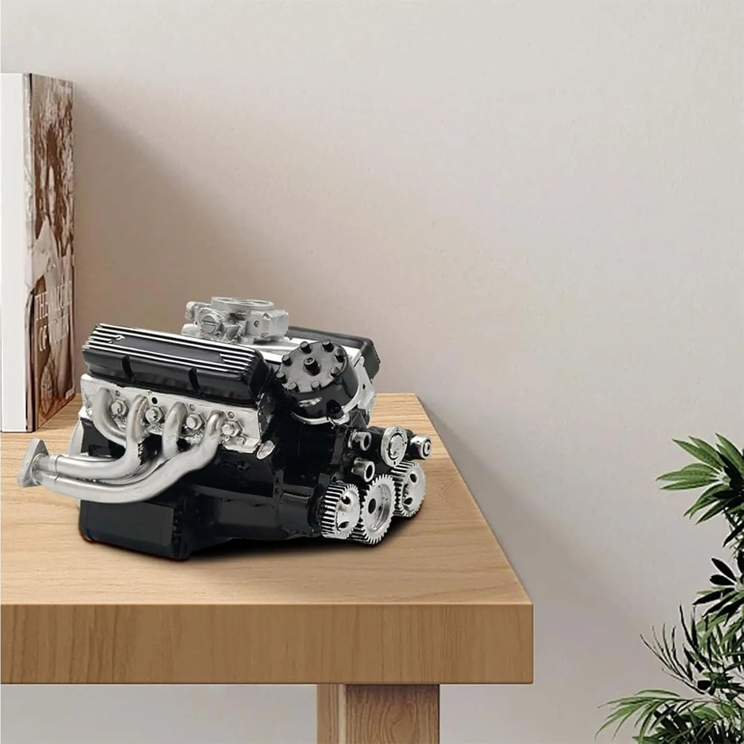 binray Cison V8 Engine Kit Gas,89%-Gasoline Ohv V8 Small-Block Engine Model Kits 4-Stroke 44cc Water-Cooled 1/6,Mini Build Your Own Stem Cison Running Engine Kits That Runs for Adults(2PCS-E)
