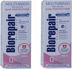 Biorepair: " Collutorio " Mouthwash High Density Gum Protection 500ml /16.91 fl.oz, Pack of 2