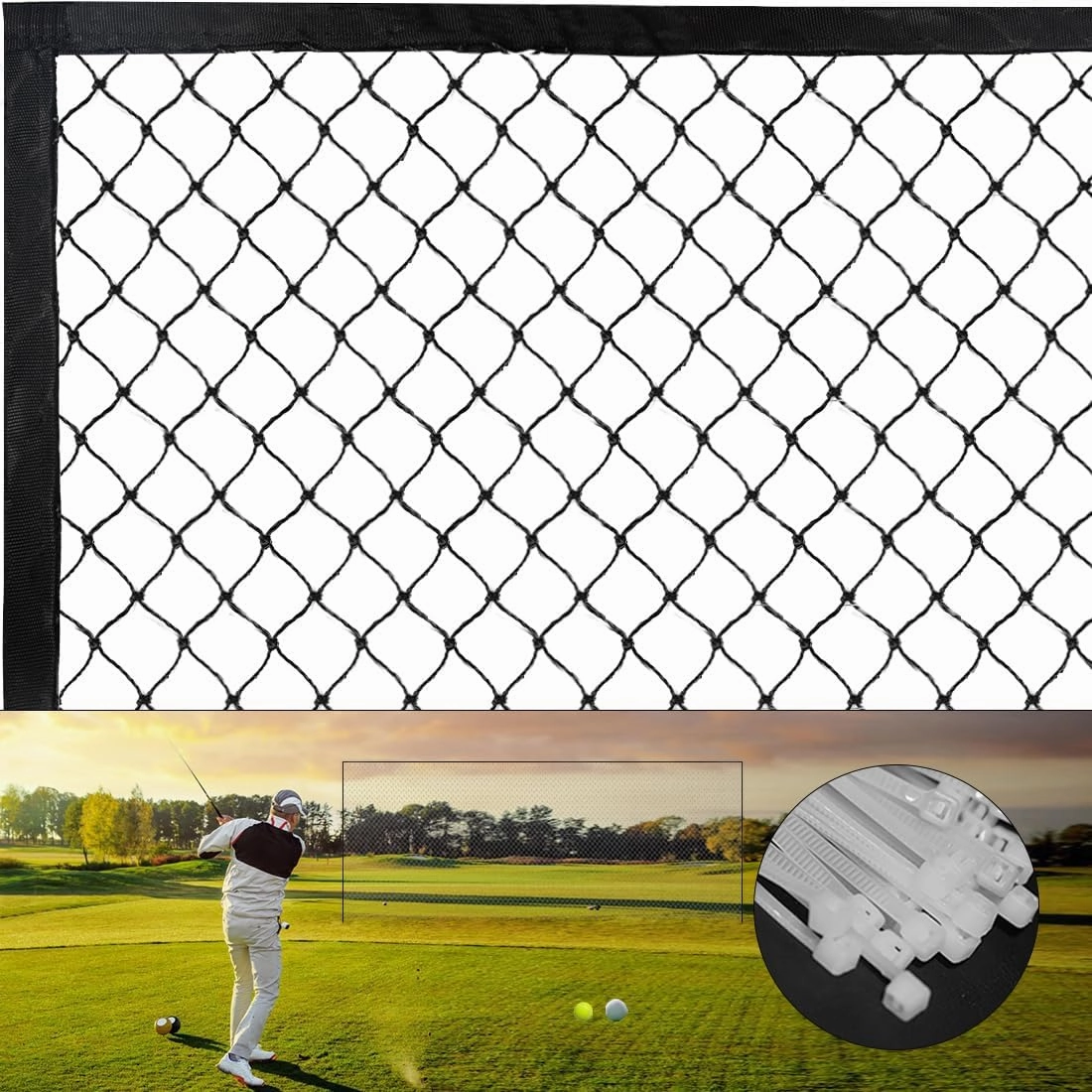 Black Golf Barrier Netting Multifunction Sports Netting High Impact Net