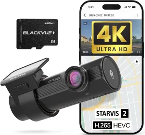 BlackVue DR970X-1CH Plus 64GB | 1-Channel Dash Cam (4K-Full HD), STARVIS 2 Sensor, Parking Mode, Easy Setup via App, Wi-Fi, GPS, Cloud Auto Backup, Optional LTE Module