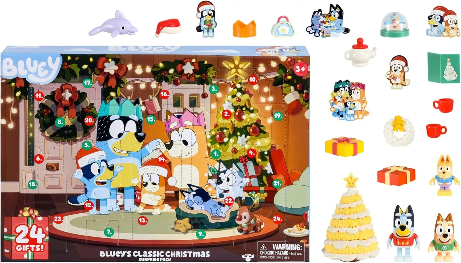 Bluey's Exclusive Advent Calendar Pack. Open the Packaging To Find A Bluey Surprise Each Day For 24 days Including Exclusive Figures! | Amazon Exclusive